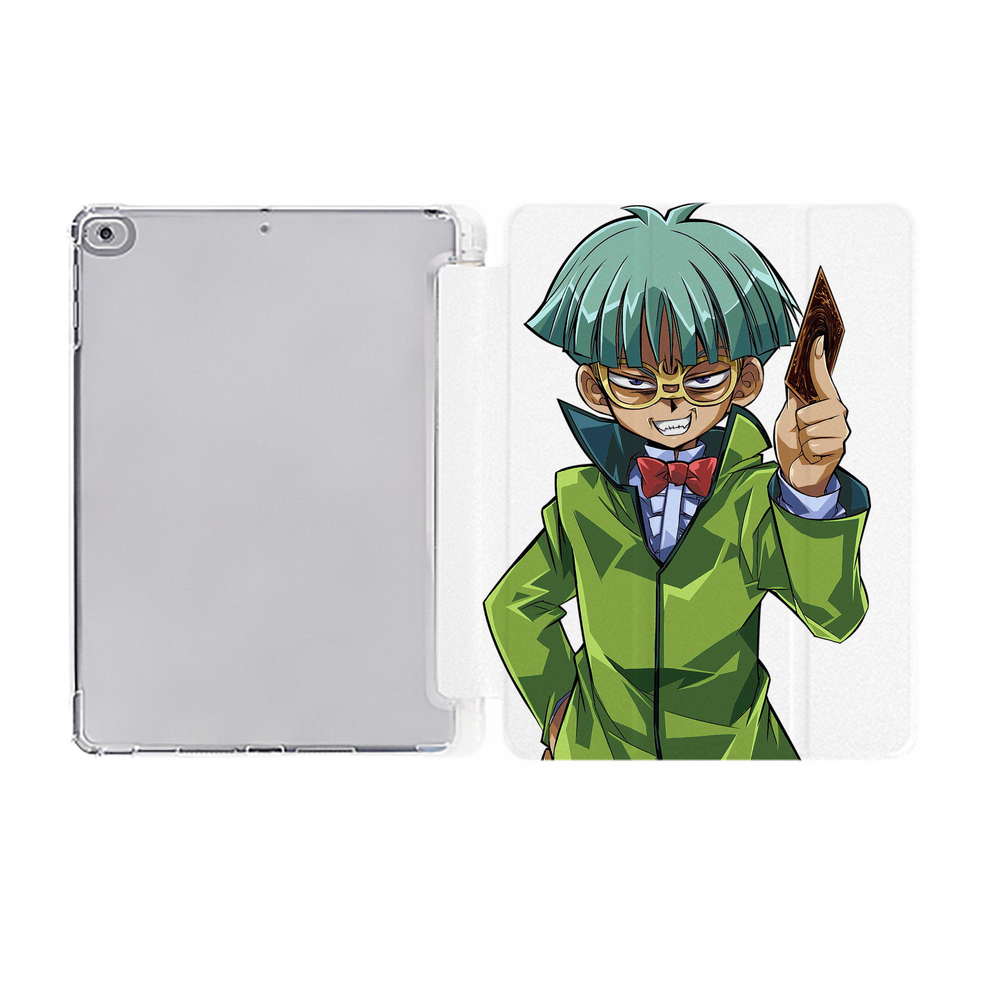 （画像用） 遊☆戯☆王 Yu-Gi-Oh! IPad ケース ペン収納付き 三つ折りスタンド PUレザー×シリコン 対応機種9.5/10.5/10.9インチ